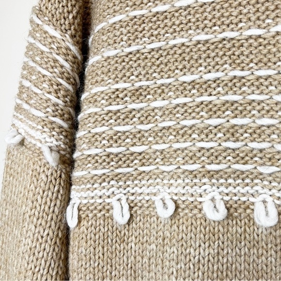 Elsamanda NWT Pullover Sweater Medium Oatmeal beige tan neutral wool alpaca - Picture 3 of 11